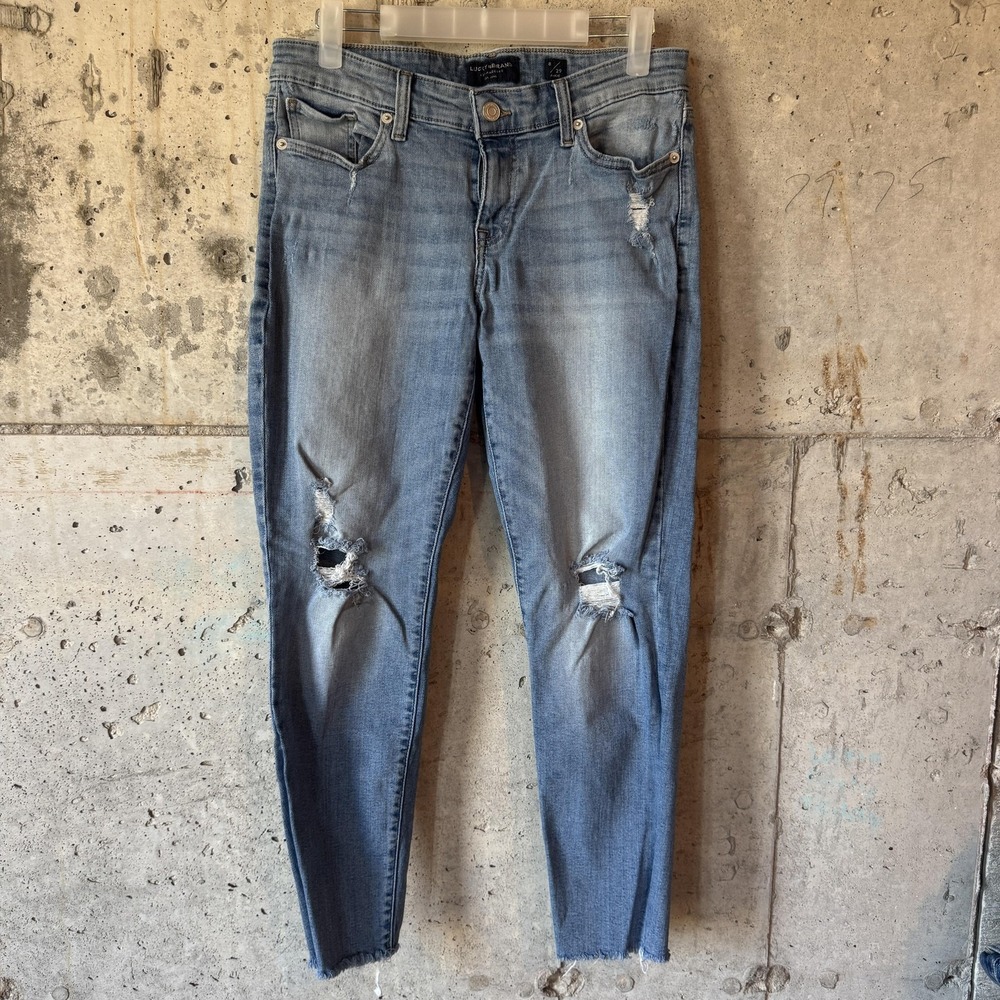 Lucky Brand Jeans Womens 8/29 Light Wash Low Rise Stella Skinny Ankle Distressed